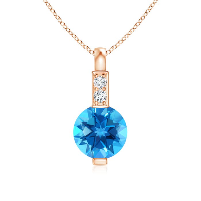 AAAA - Swiss Blue Topaz / 0.61 CT / 14 KT Rose Gold