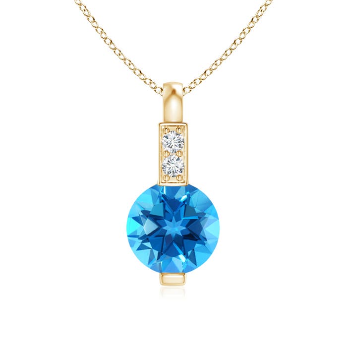 AAAA - Swiss Blue Topaz / 0.61 CT / 14 KT Yellow Gold