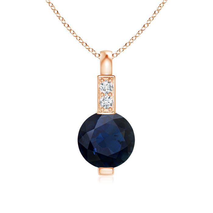 A - Blue Sapphire / 0.61 CT / 14 KT Rose Gold