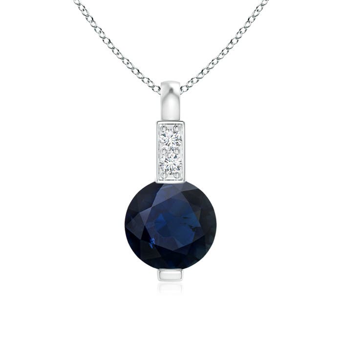 A - Blue Sapphire / 0.61 CT / 14 KT White Gold