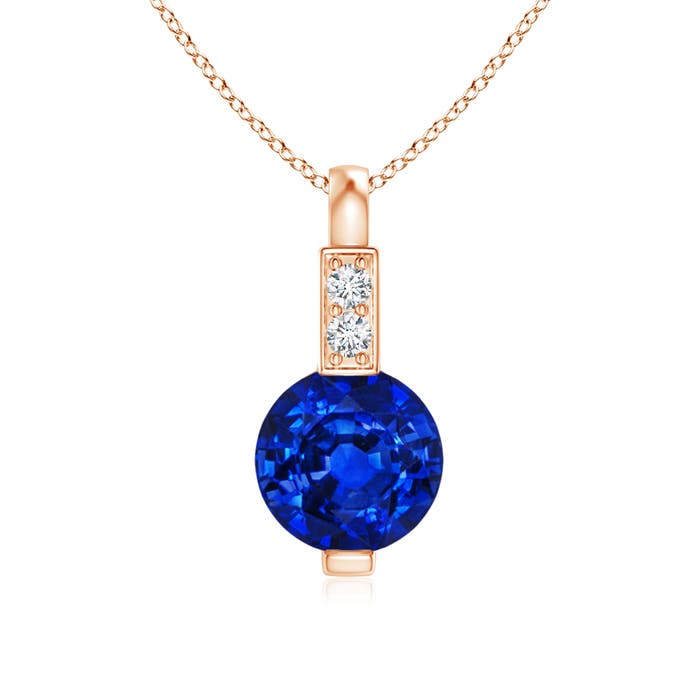 AAAA - Blue Sapphire / 0.61 CT / 14 KT Rose Gold