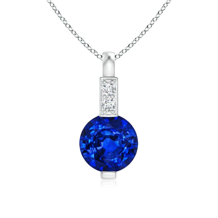 AAAA - Blue Sapphire / 0.61 CT / 14 KT White Gold