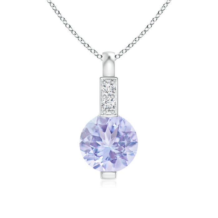 A - Tanzanite / 0.51 CT / 14 KT White Gold