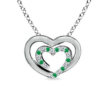 AA - Emerald / 0.14 CT / 14 KT White Gold