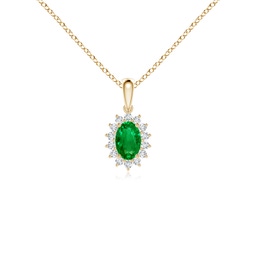 Diamond Framed Emerald Clover Pendant | Angara