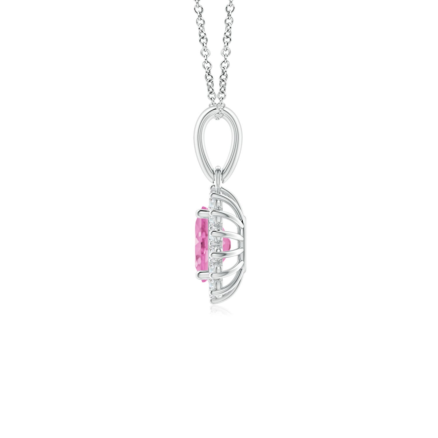 A - Pink Sapphire / 0.69 CT / 14 KT White Gold