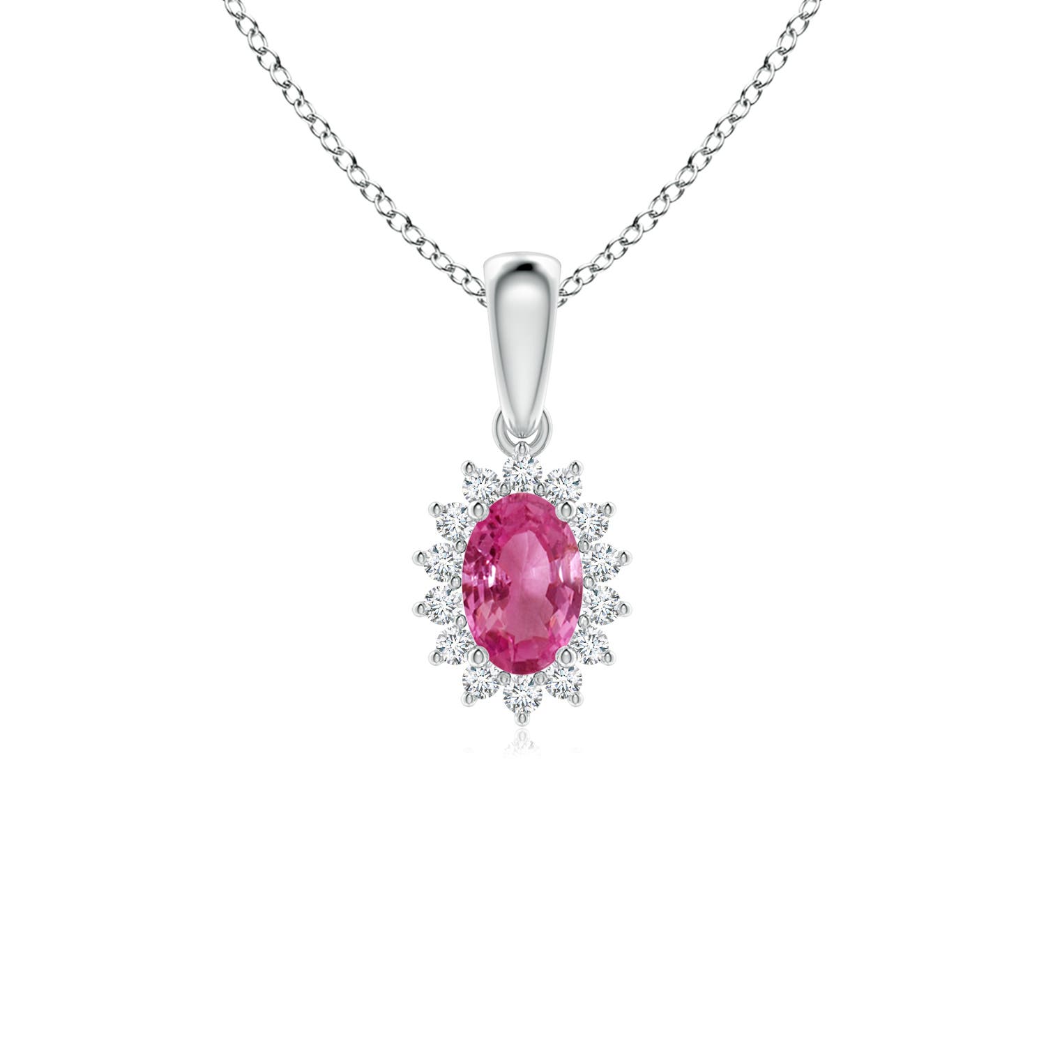 AAAA - Pink Sapphire / 0.69 CT / 14 KT White Gold