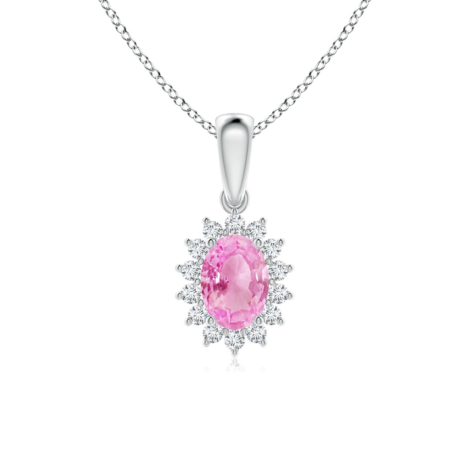 A - Pink Sapphire / 1.05 CT / 14 KT White Gold