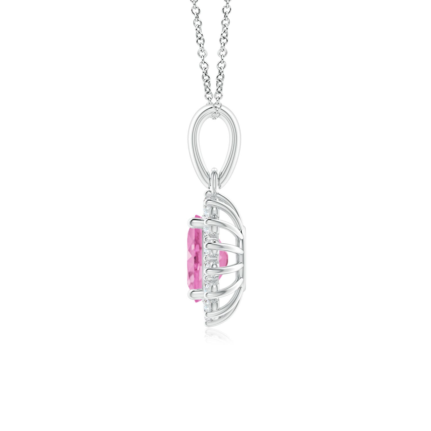 A - Pink Sapphire / 1.05 CT / 14 KT White Gold