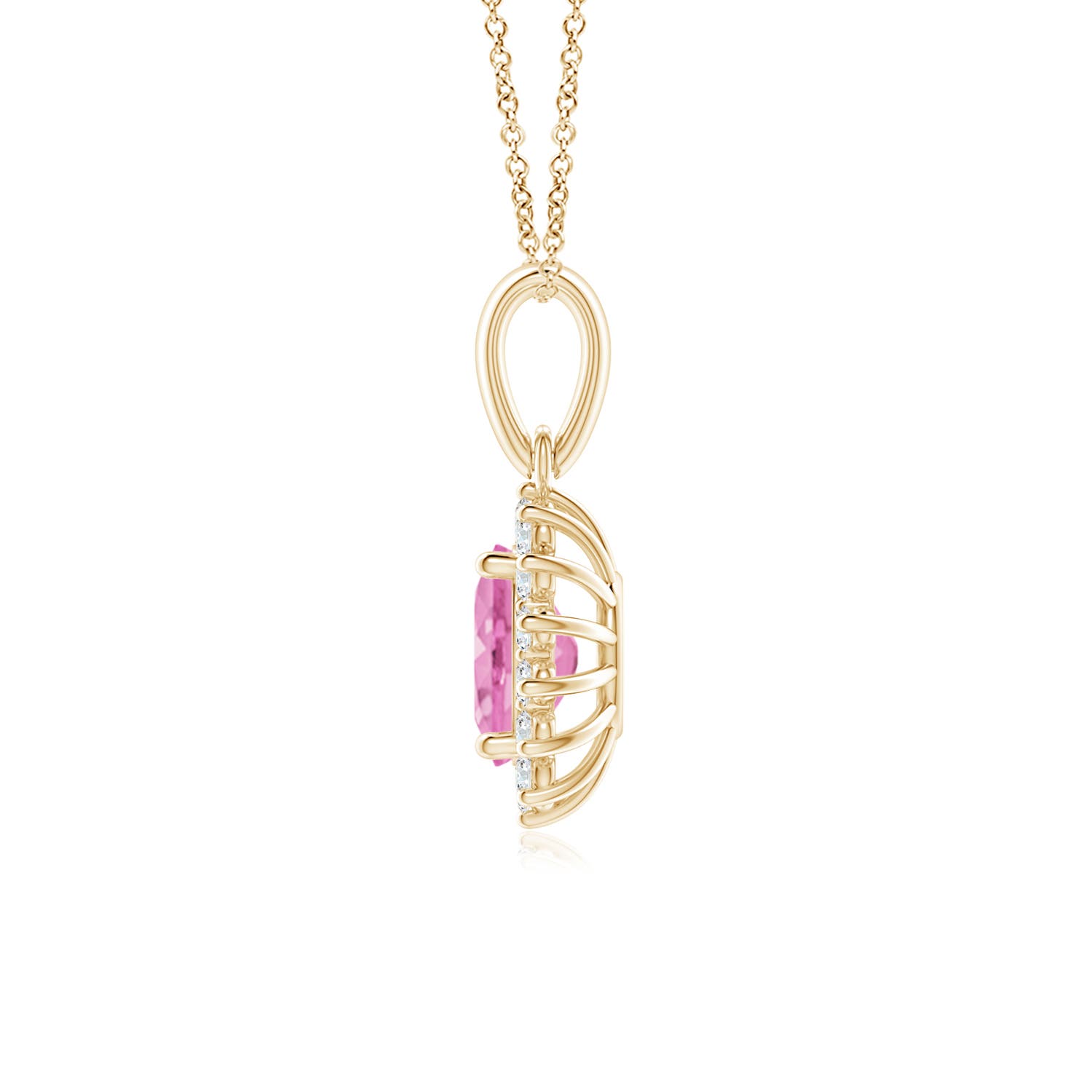 A - Pink Sapphire / 1.05 CT / 14 KT Yellow Gold