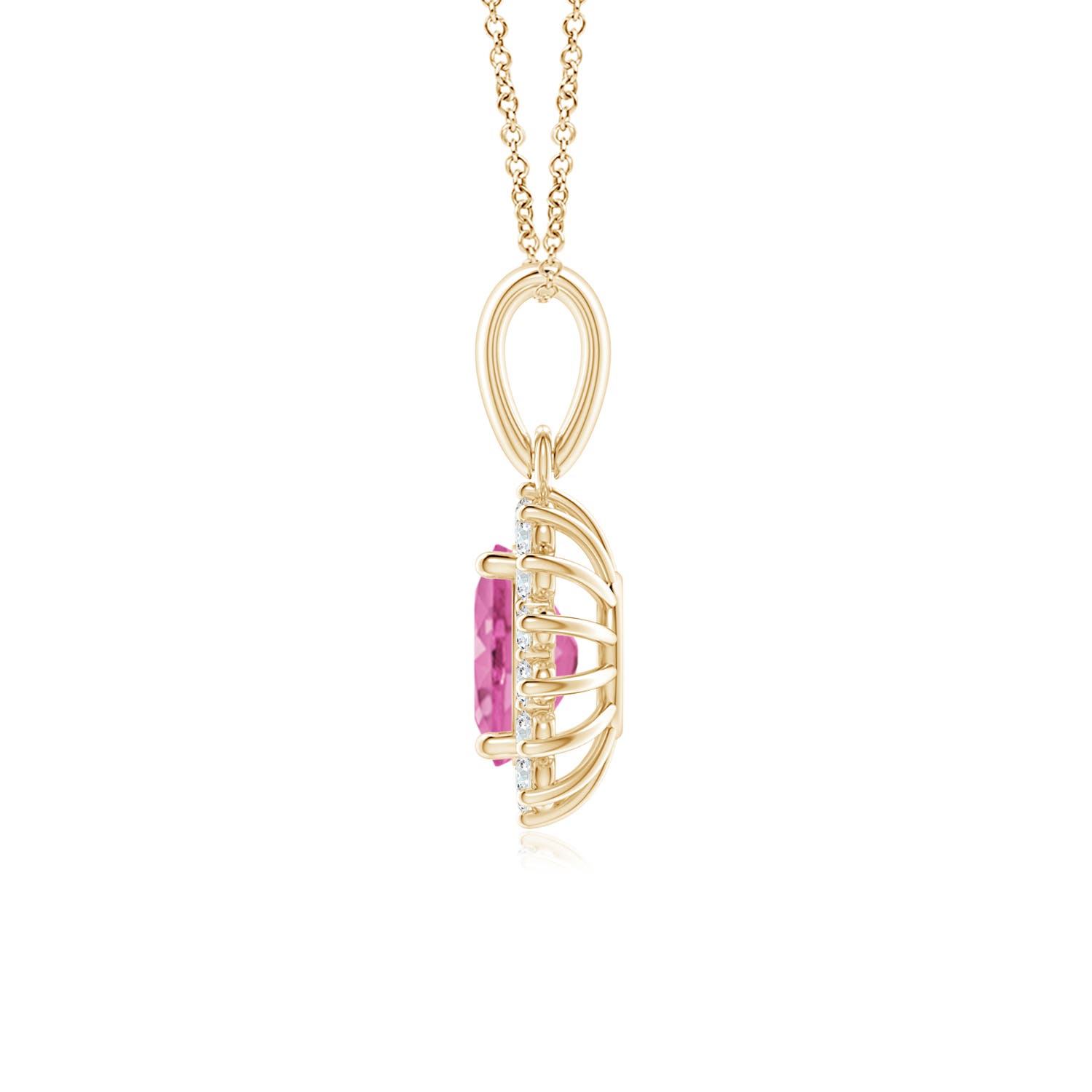 AA - Pink Sapphire / 1.05 CT / 14 KT Yellow Gold