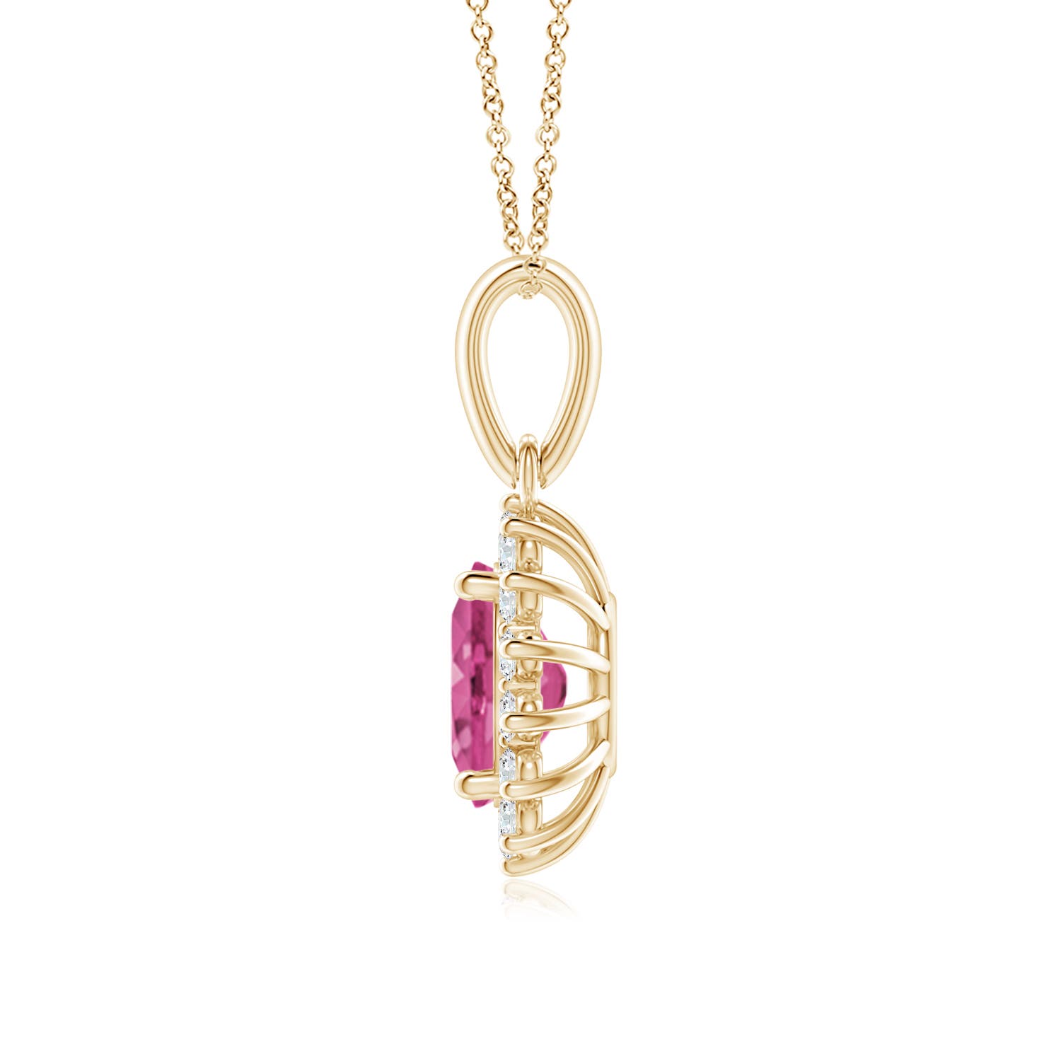 AAAA - Pink Sapphire / 1.74 CT / 14 KT Yellow Gold