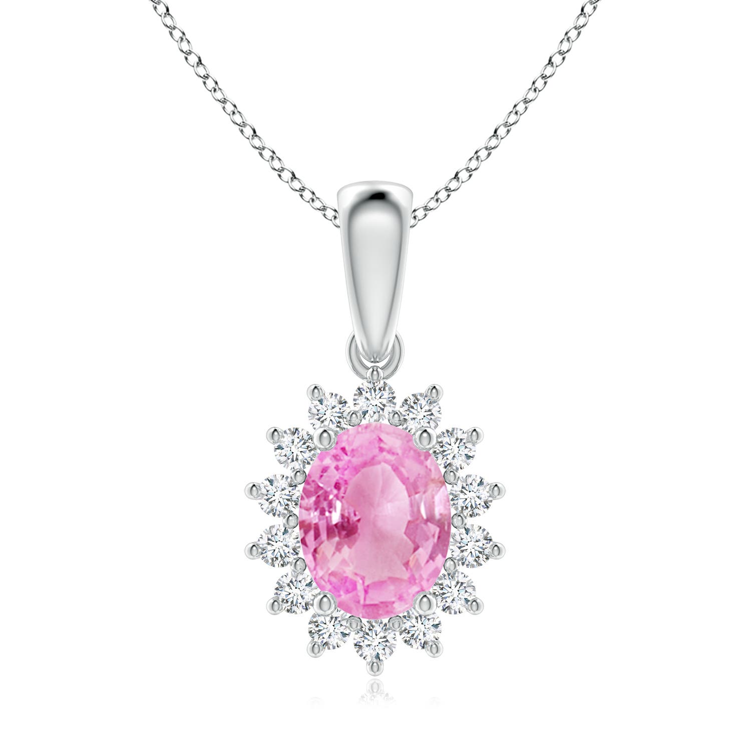 A - Pink Sapphire / 2.39 CT / 14 KT White Gold