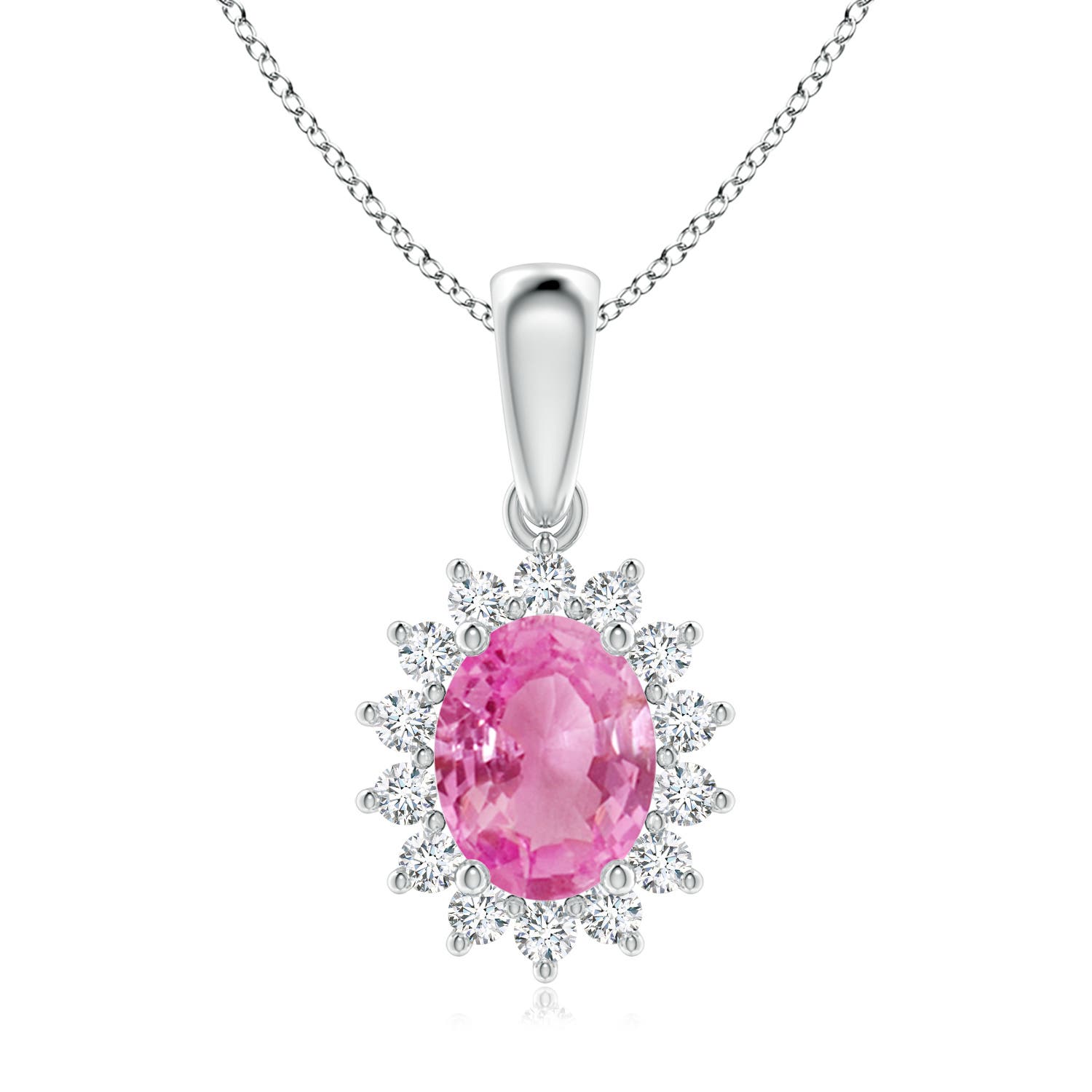 AA - Pink Sapphire / 2.39 CT / 14 KT White Gold