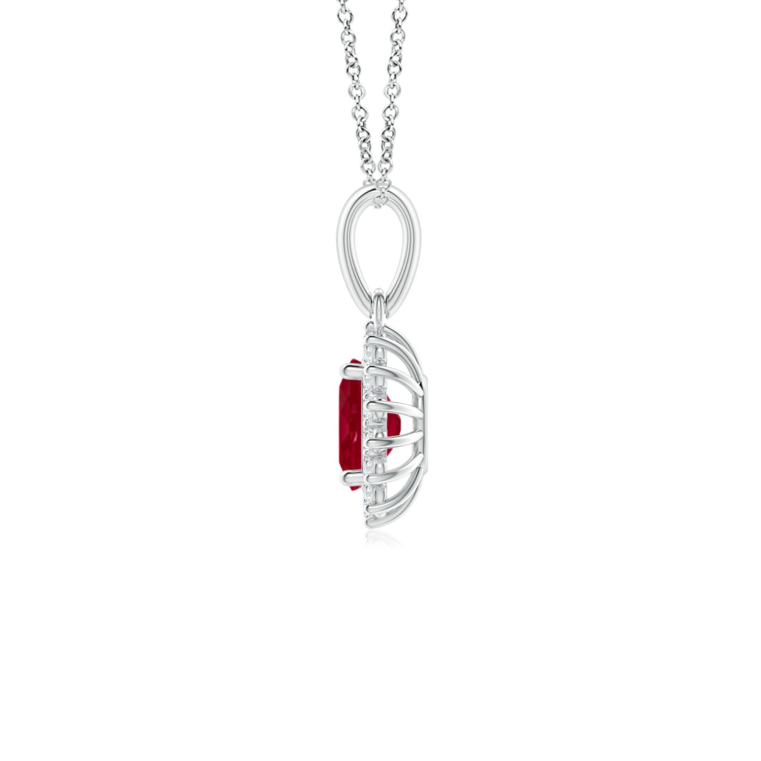 AA - Ruby / 0.74 CT / 14 KT White Gold