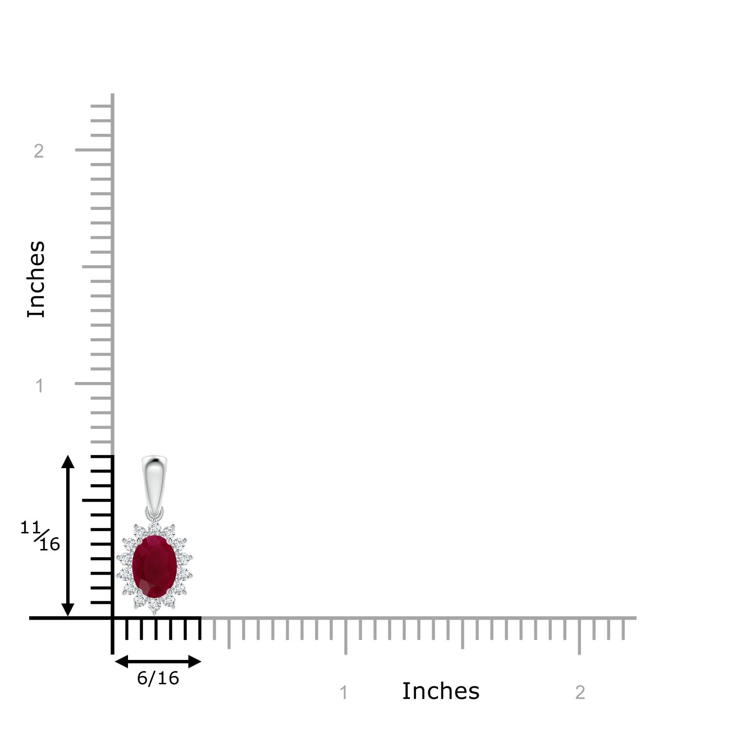 A - Ruby / 1.2 CT / 14 KT White Gold