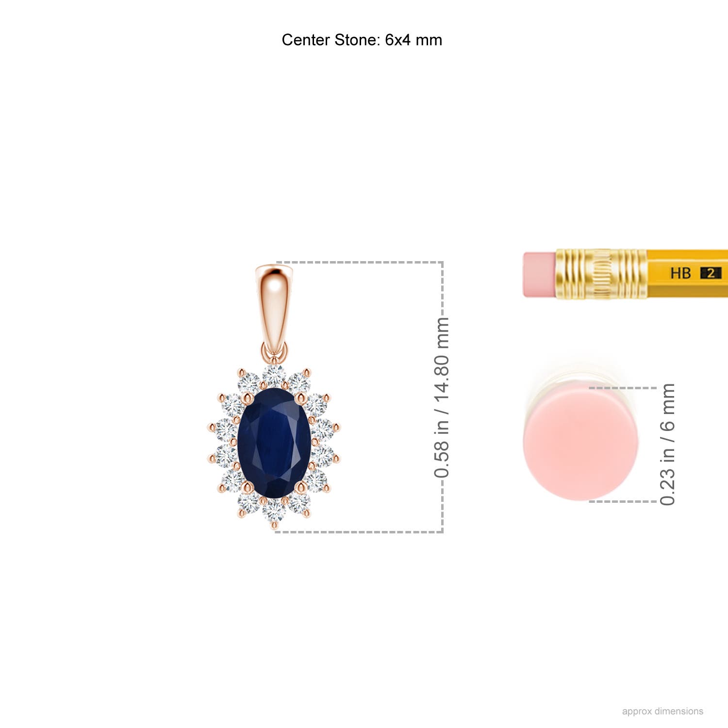 A - Blue Sapphire / 0.74 CT / 14 KT Rose Gold