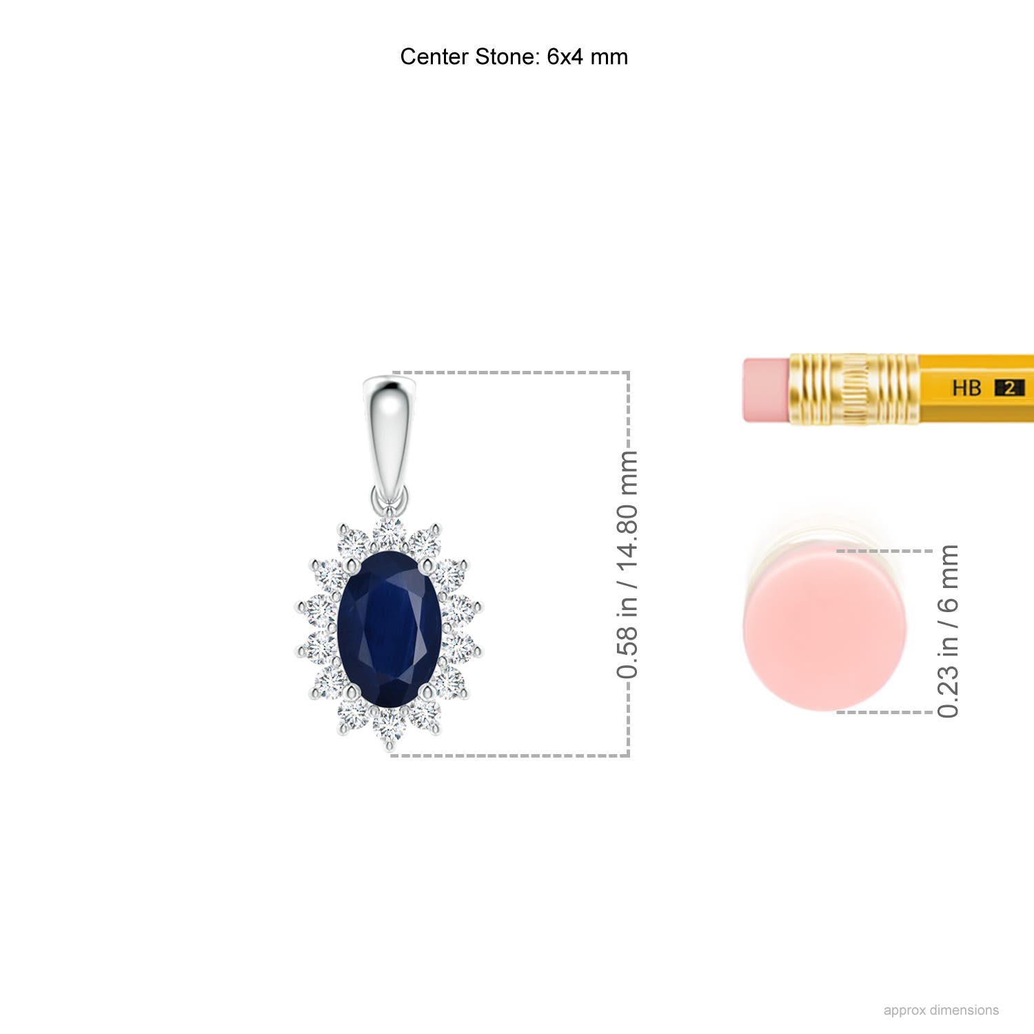 A - Blue Sapphire / 0.74 CT / 14 KT White Gold