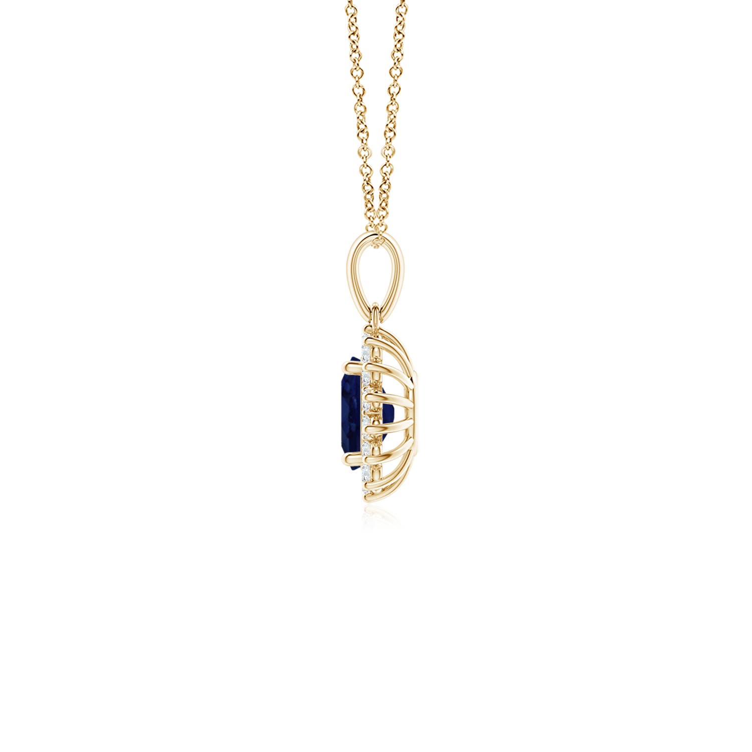 A - Blue Sapphire / 0.74 CT / 14 KT Yellow Gold