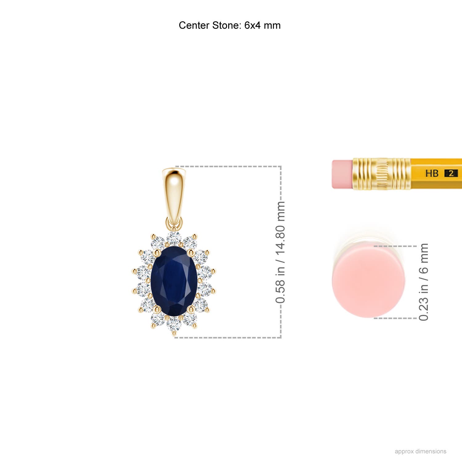 A - Blue Sapphire / 0.74 CT / 14 KT Yellow Gold