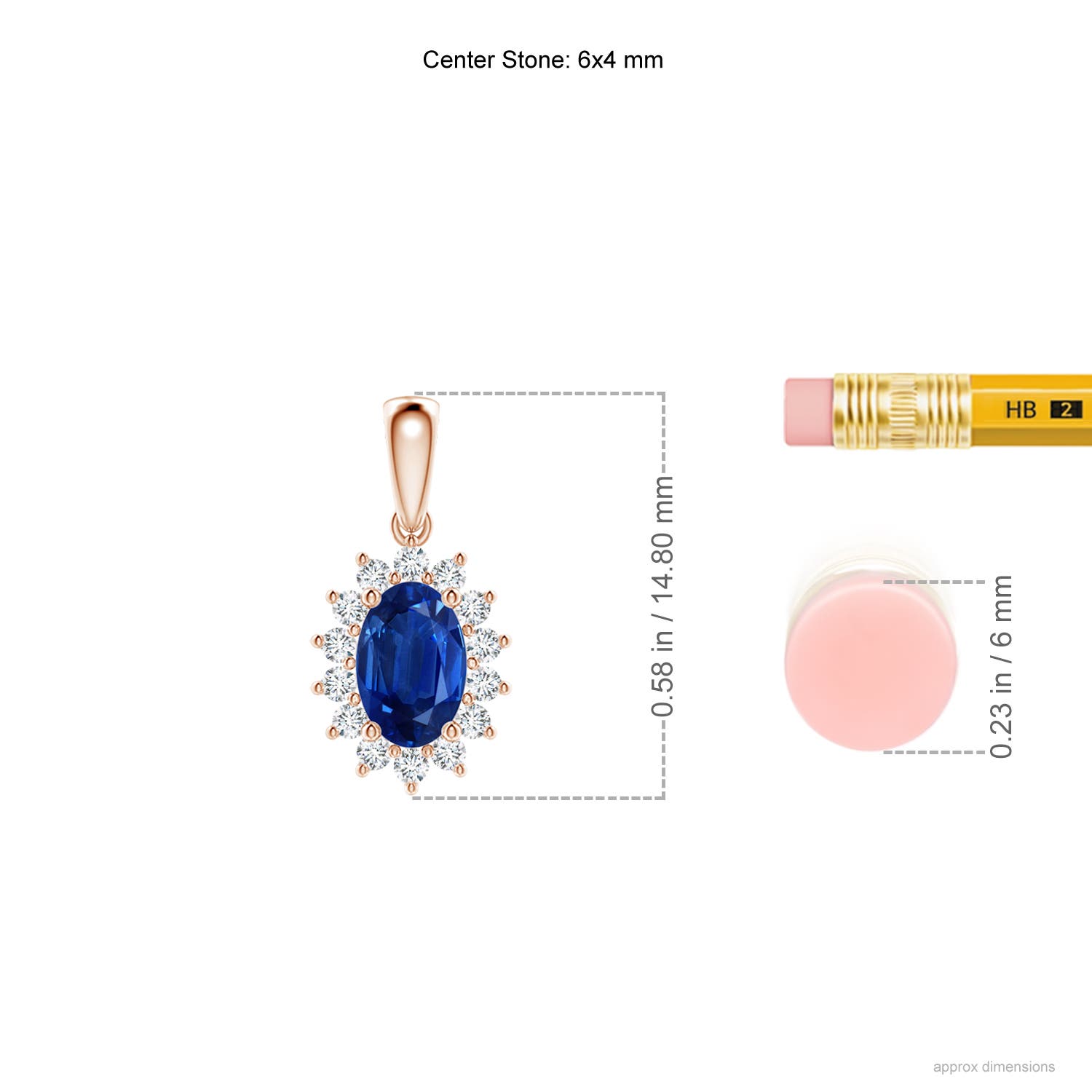 AAA - Blue Sapphire / 0.74 CT / 14 KT Rose Gold