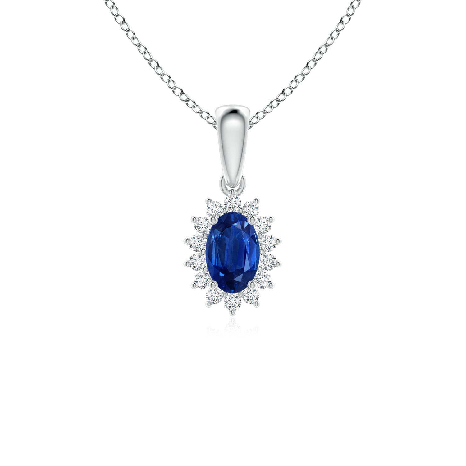 AAA - Blue Sapphire / 0.74 CT / 14 KT White Gold