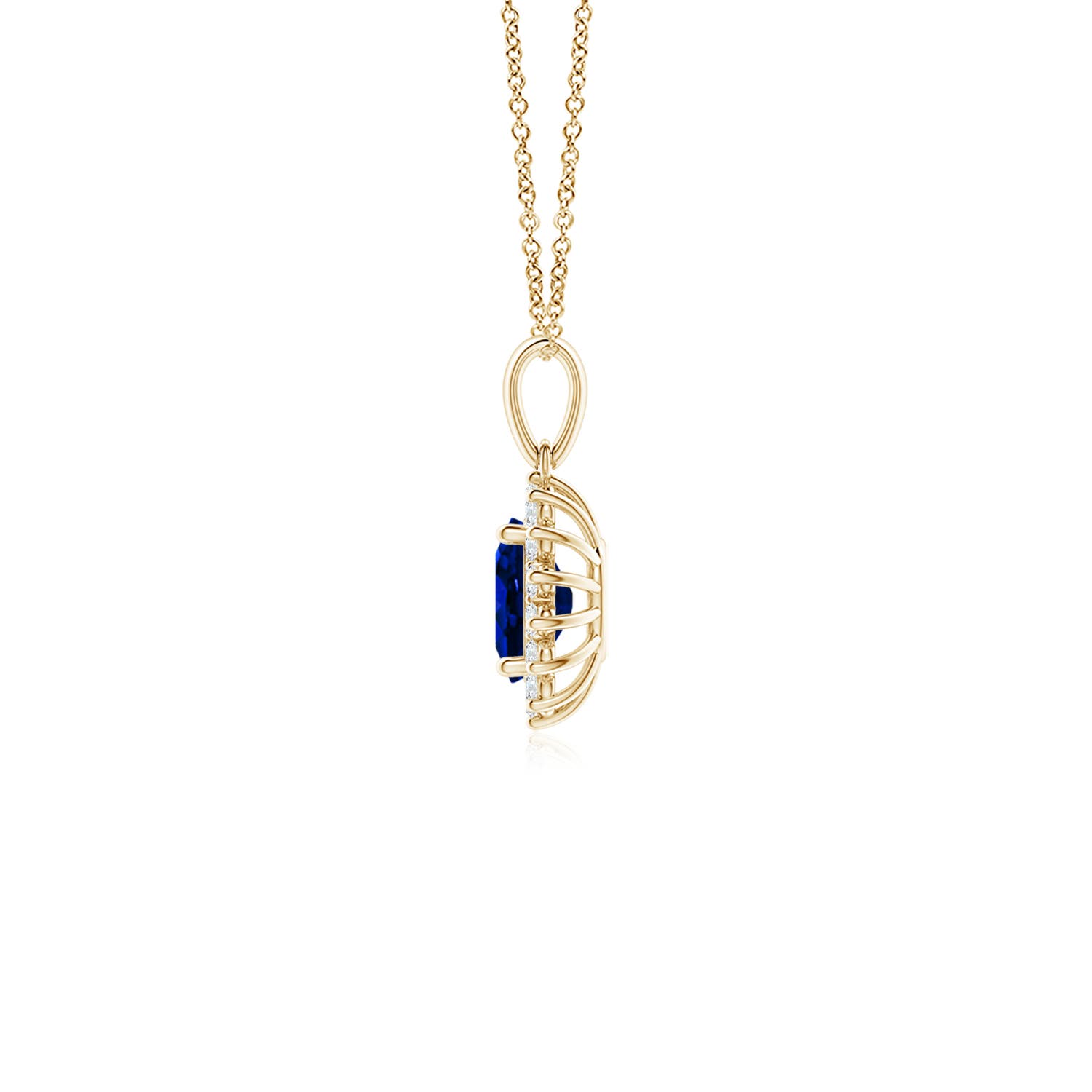 AAAA - Blue Sapphire / 0.74 CT / 14 KT Yellow Gold