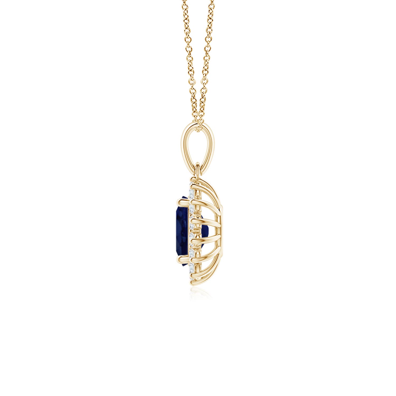 A - Blue Sapphire / 1.05 CT / 14 KT Yellow Gold