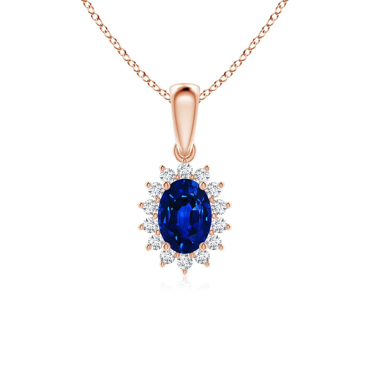 AAAA - Blue Sapphire / 1.05 CT / 14 KT Rose Gold