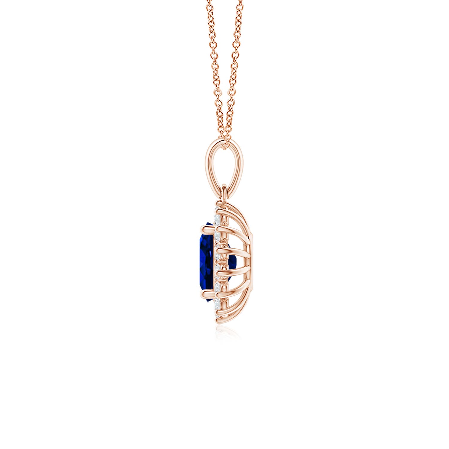 AAAA - Blue Sapphire / 1.05 CT / 14 KT Rose Gold