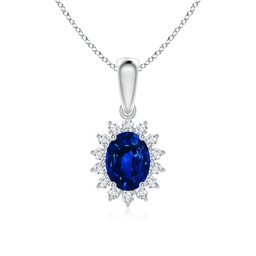 Oval Blue Sapphire Pendants