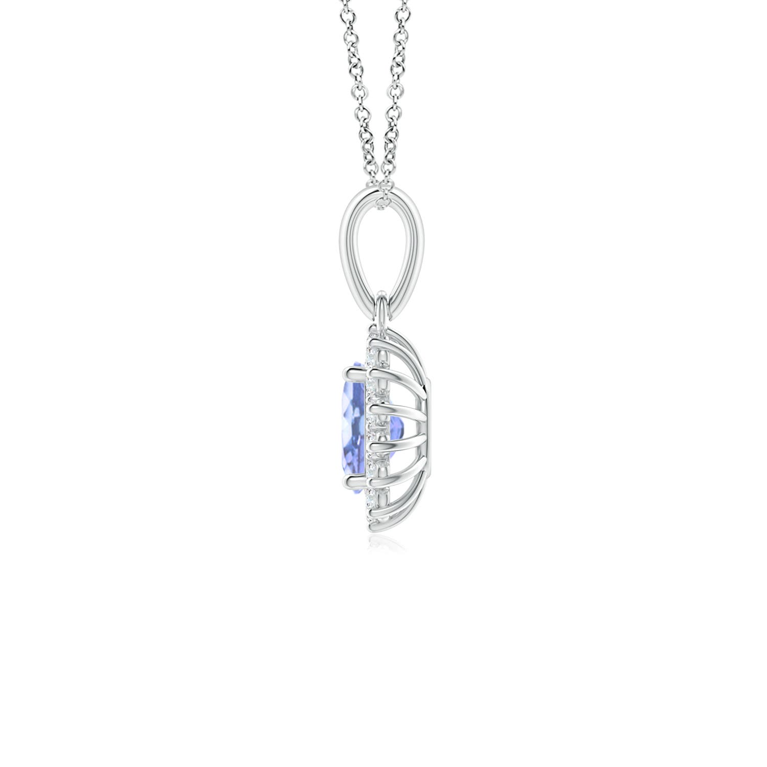 A - Tanzanite / 0.59 CT / 14 KT White Gold