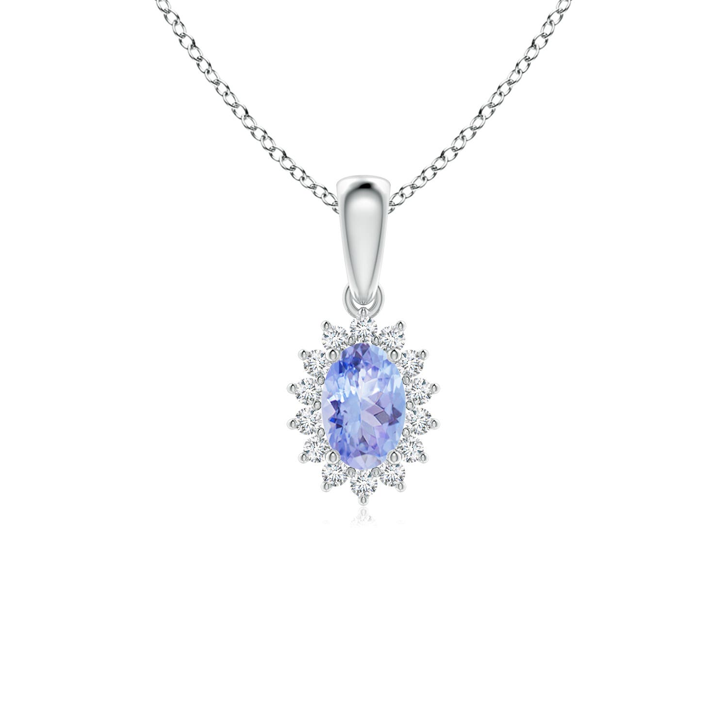 AA - Tanzanite / 0.59 CT / 14 KT White Gold