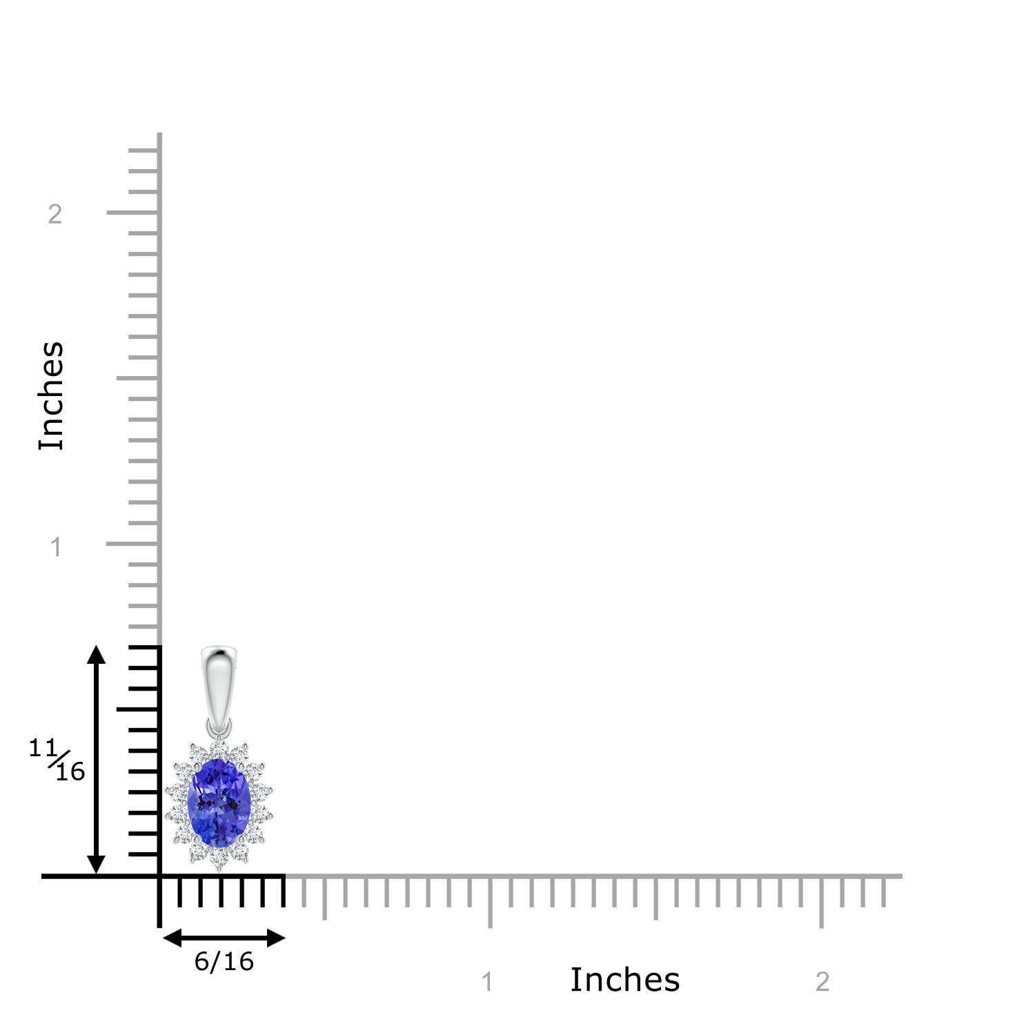 AAA - Tanzanite / 1 CT / 14 KT White Gold