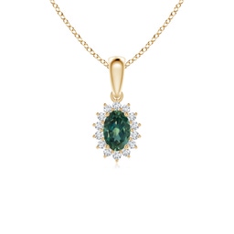Dangle Yellow Gold Teal Montana Sapphire Necklaces & Pendants