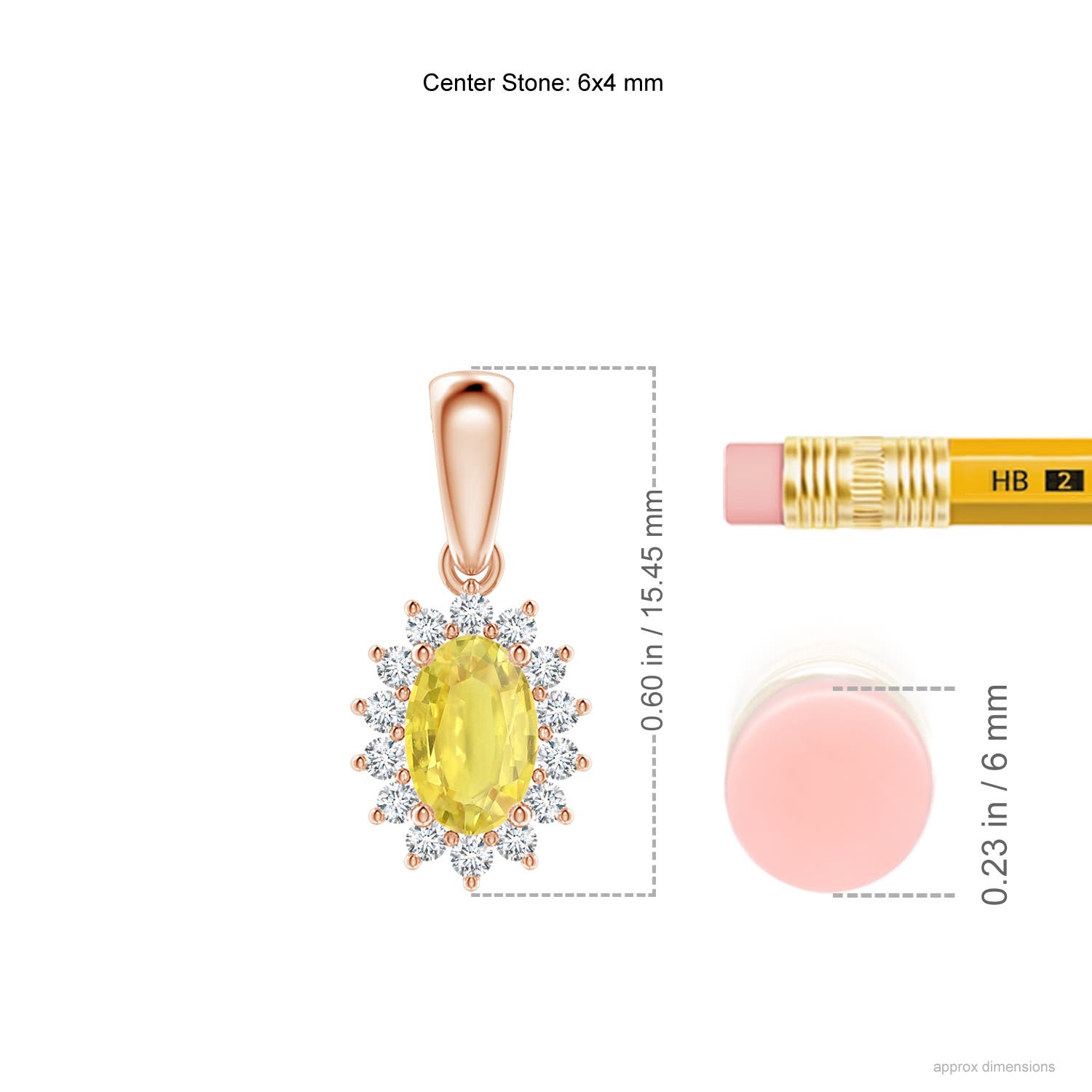 A - Yellow Sapphire / 0.8 CT / 14 KT Rose Gold