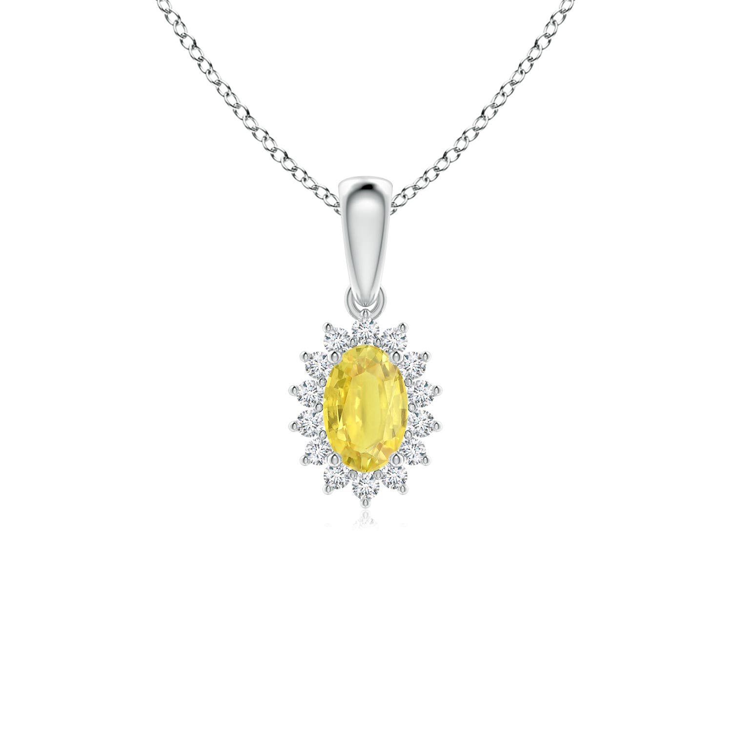 A - Yellow Sapphire / 0.8 CT / 14 KT White Gold