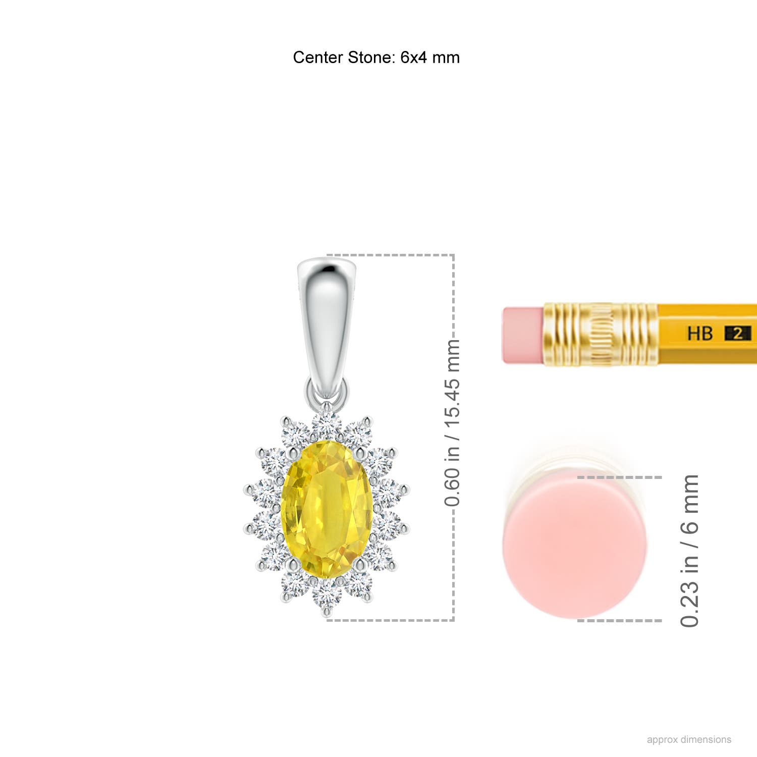 AA - Yellow Sapphire / 0.8 CT / 14 KT White Gold