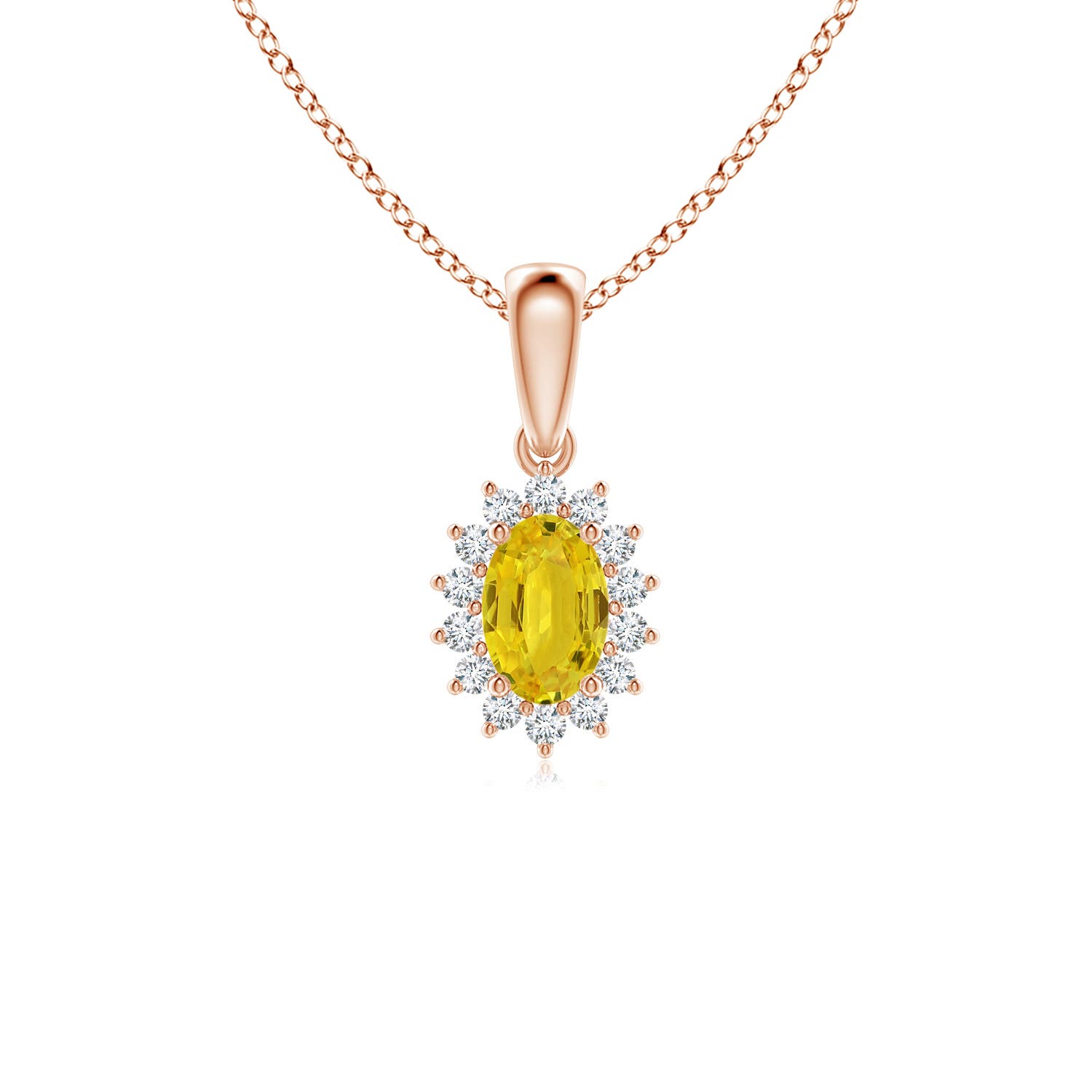 AAA - Yellow Sapphire / 0.8 CT / 14 KT Rose Gold