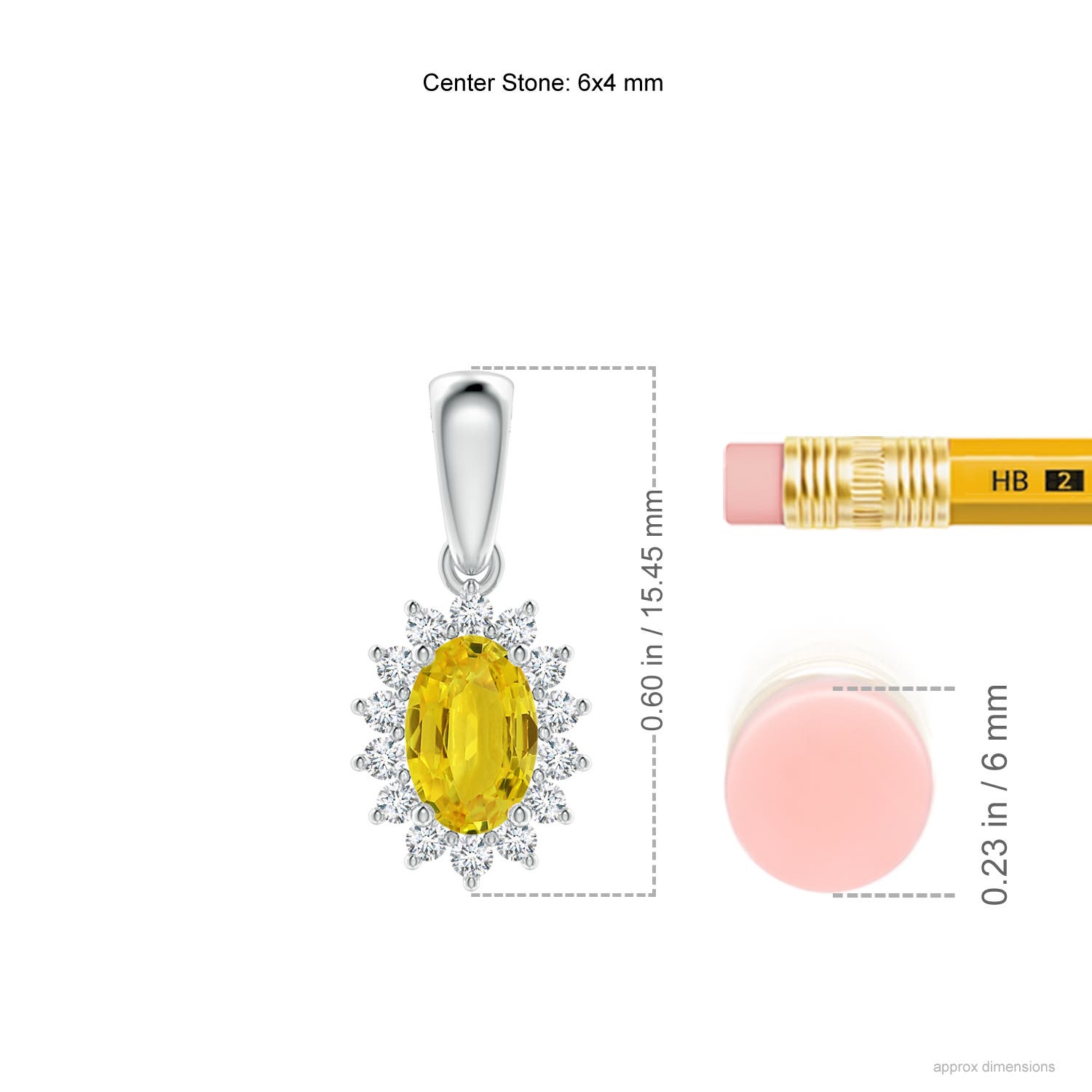 AAA - Yellow Sapphire / 0.8 CT / 14 KT White Gold