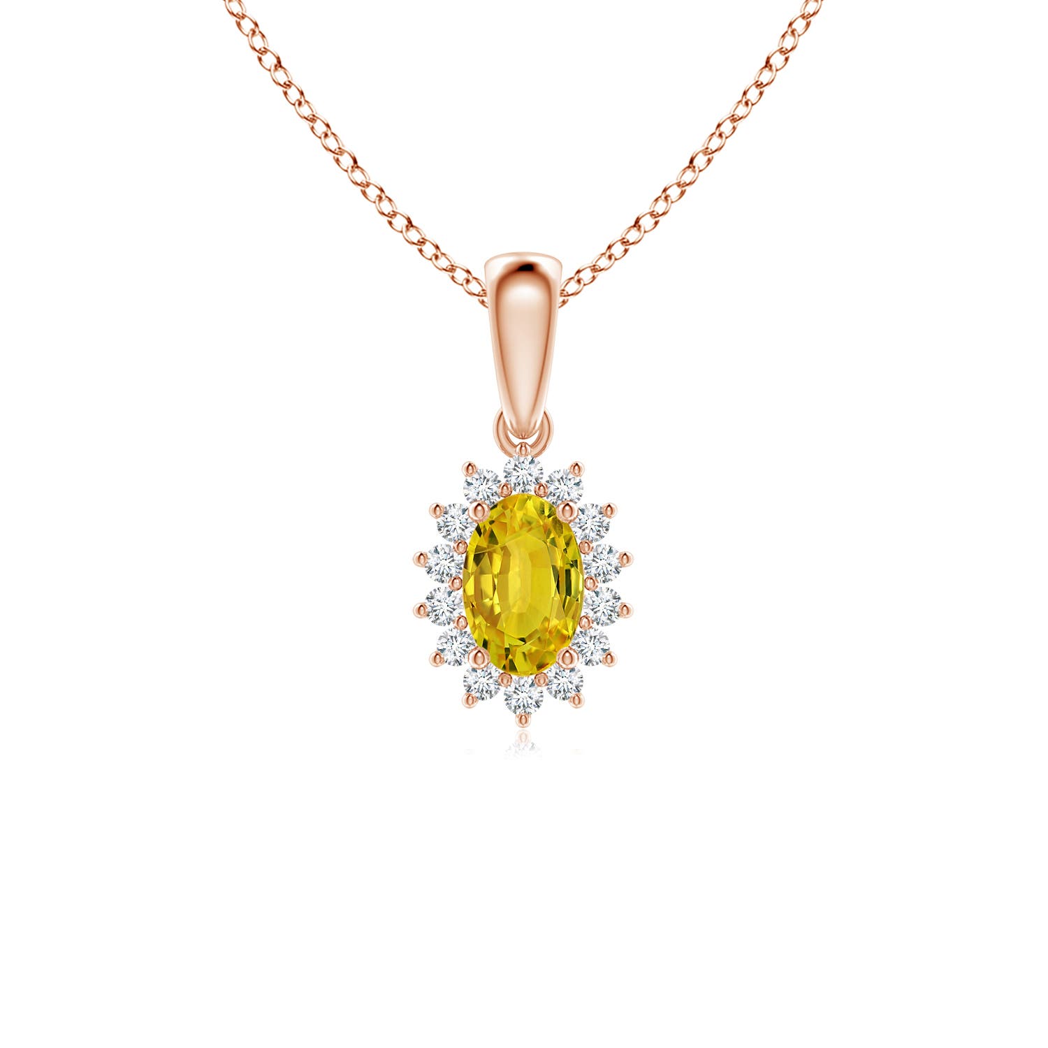 AAAA - Yellow Sapphire / 0.8 CT / 14 KT Rose Gold