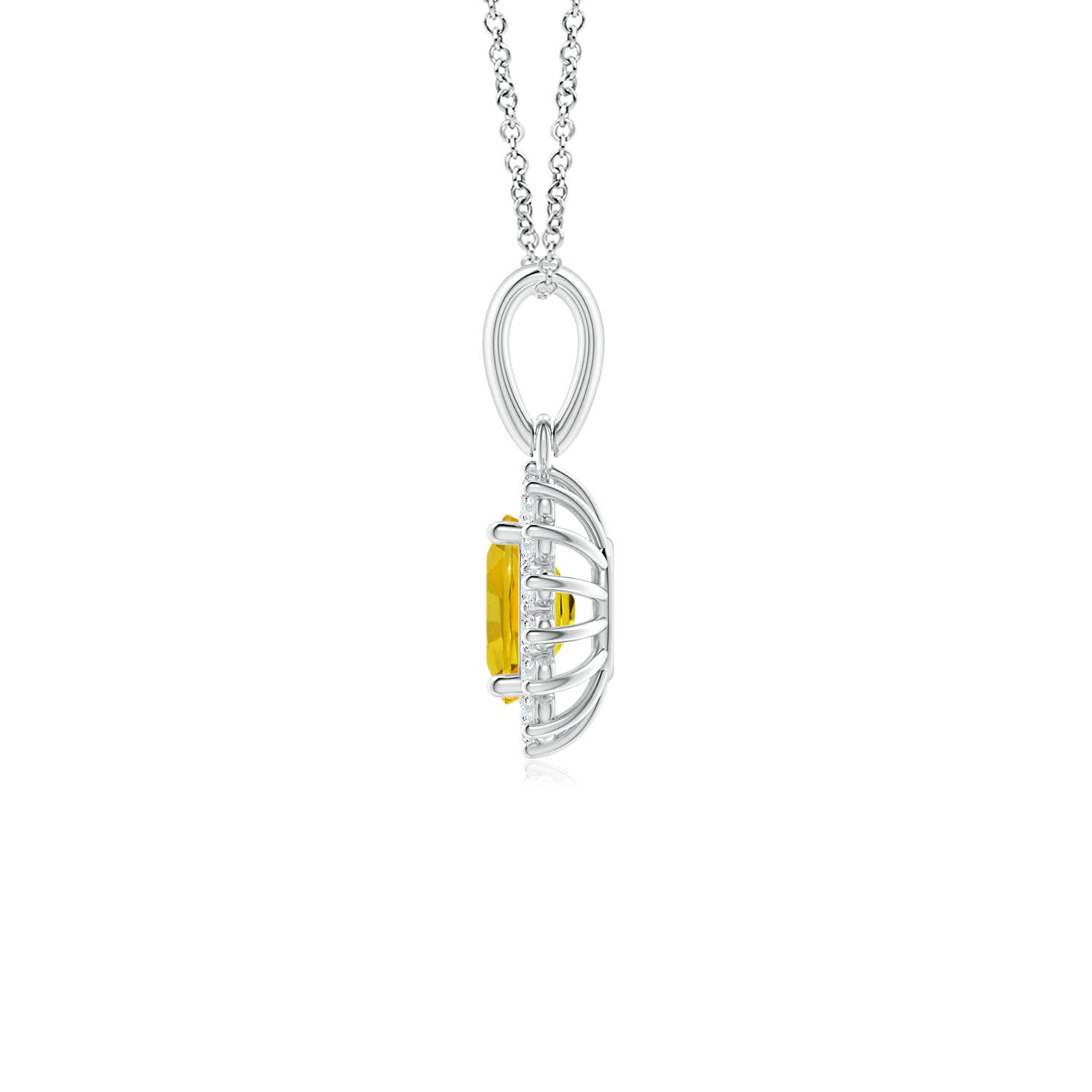 AAAA - Yellow Sapphire / 0.8 CT / 14 KT White Gold