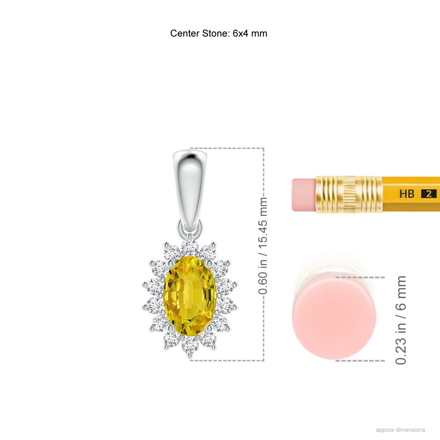 AAAA - Yellow Sapphire / 0.8 CT / 14 KT White Gold