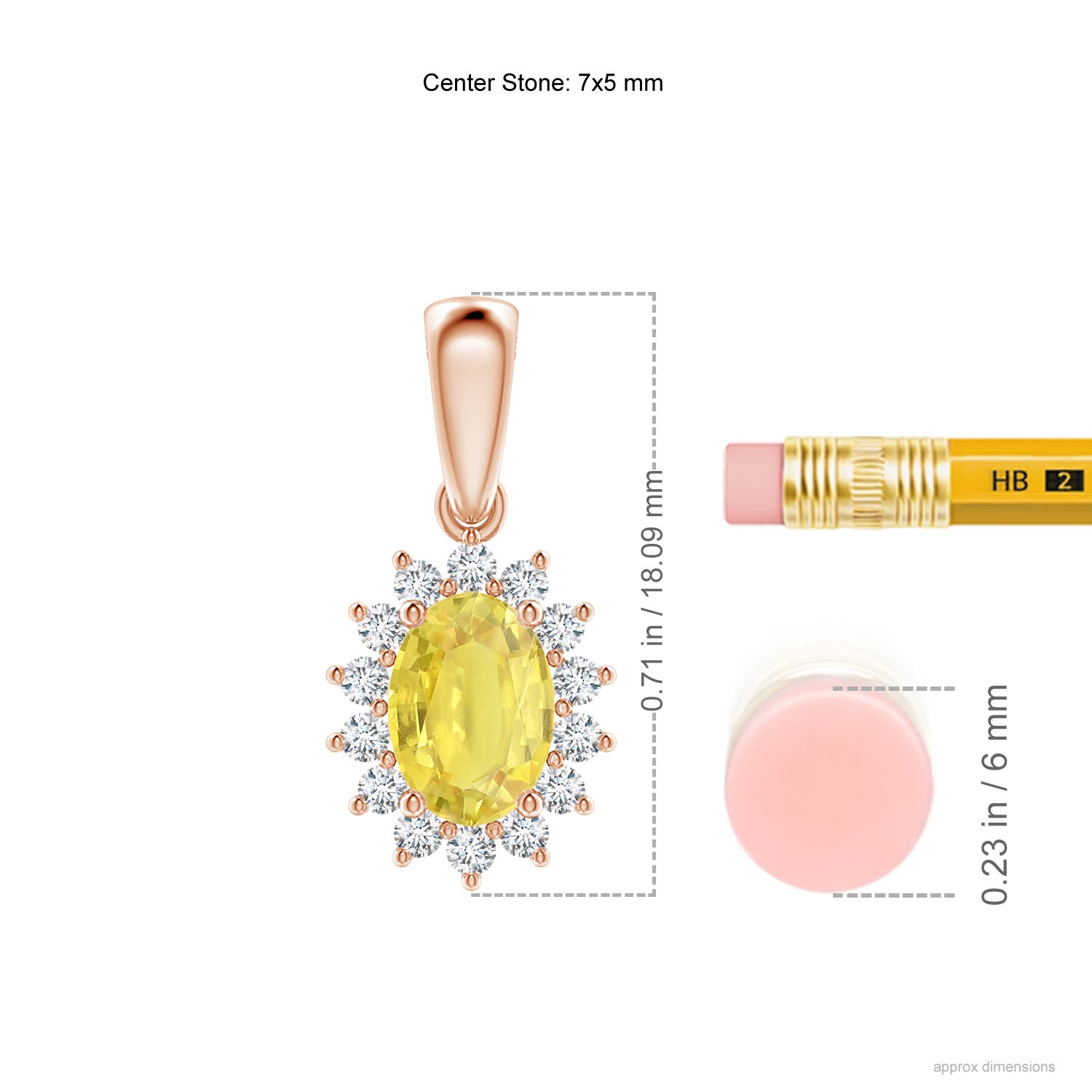 A - Yellow Sapphire / 1.2 CT / 14 KT Rose Gold