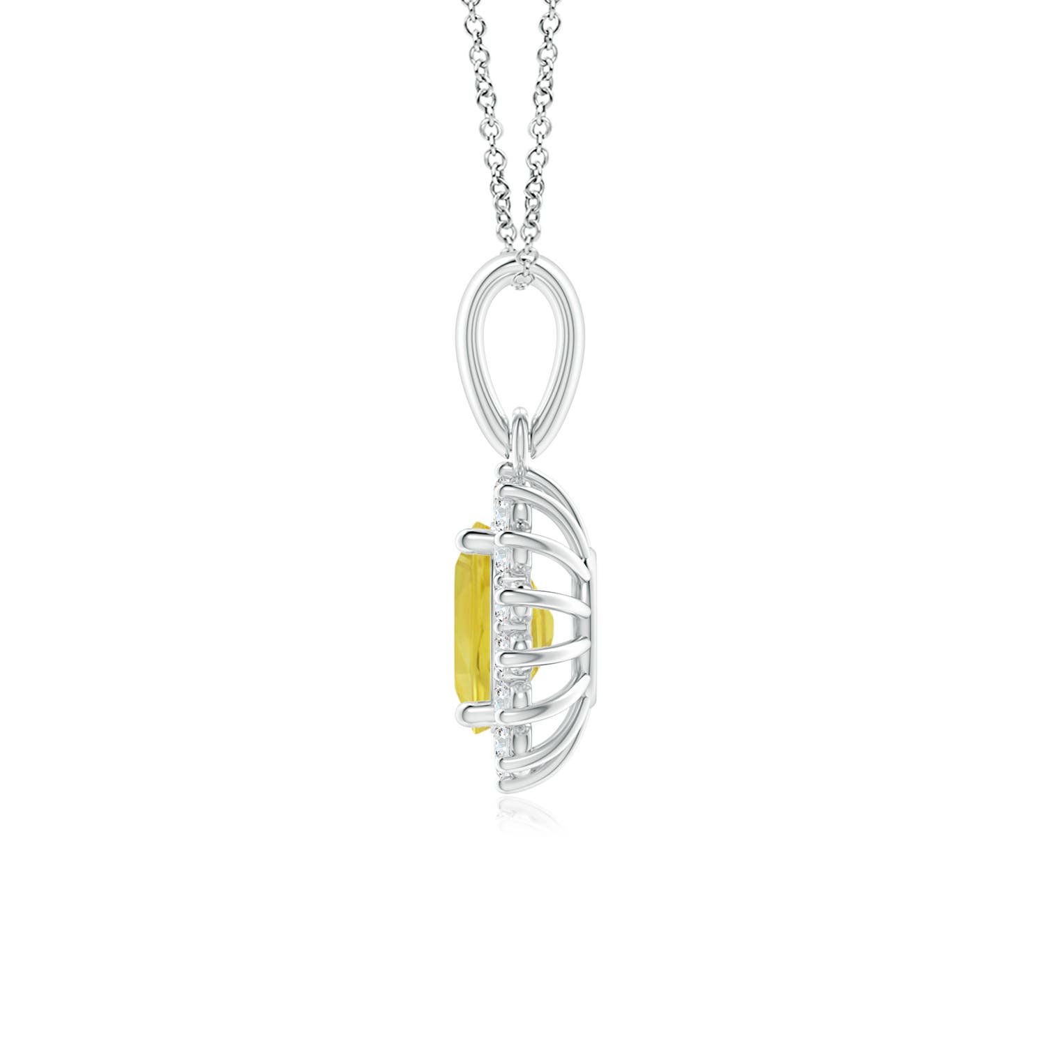 A - Yellow Sapphire / 1.2 CT / 14 KT White Gold