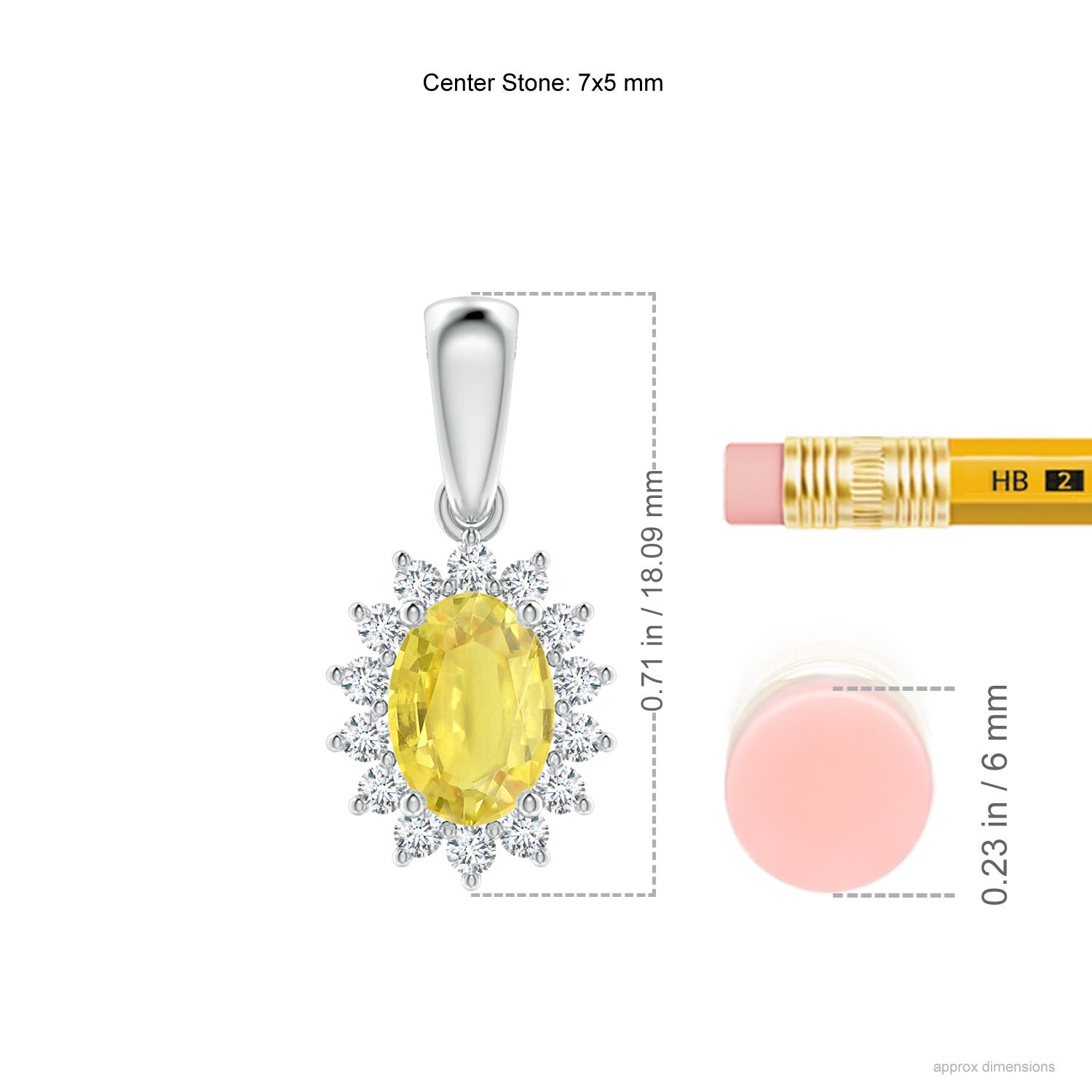 A - Yellow Sapphire / 1.2 CT / 14 KT White Gold