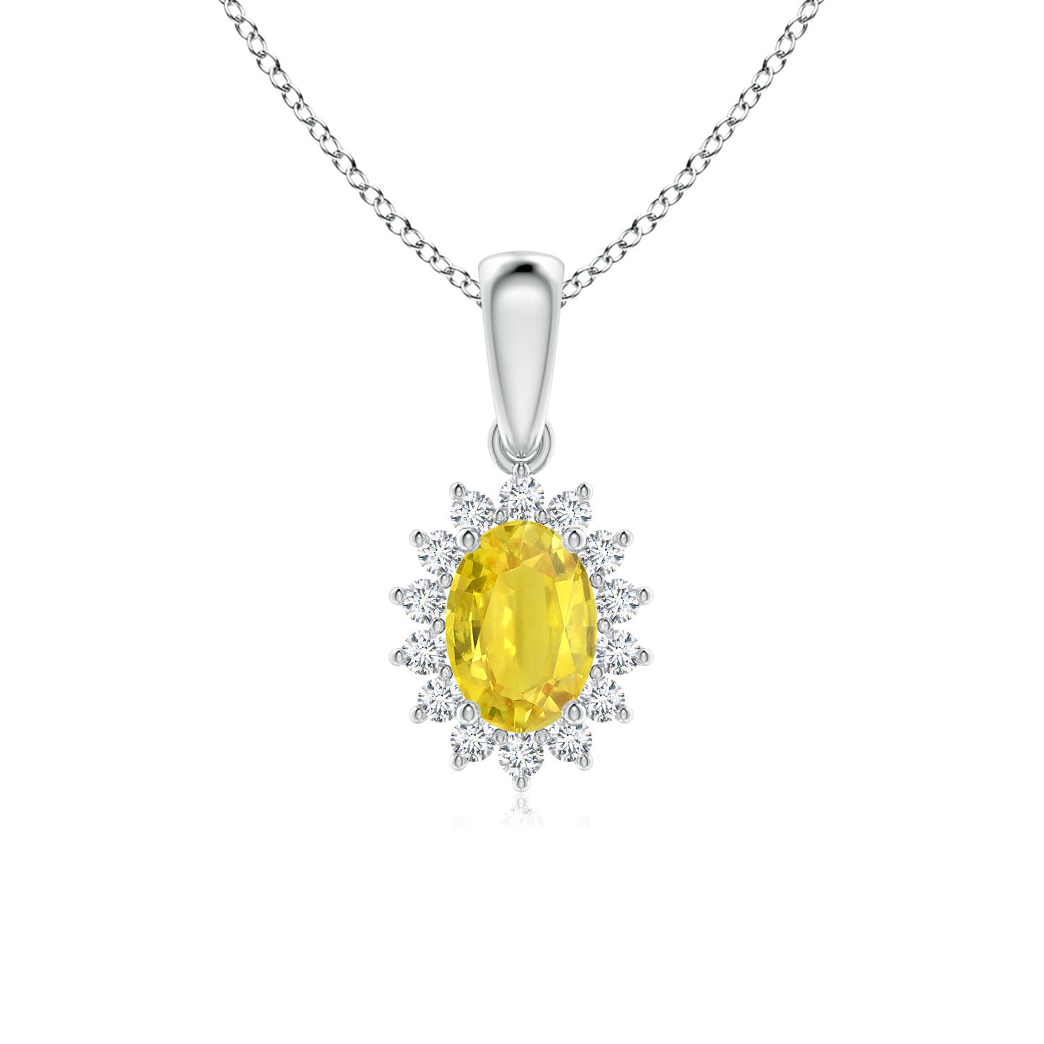 AA - Yellow Sapphire / 1.2 CT / 14 KT White Gold