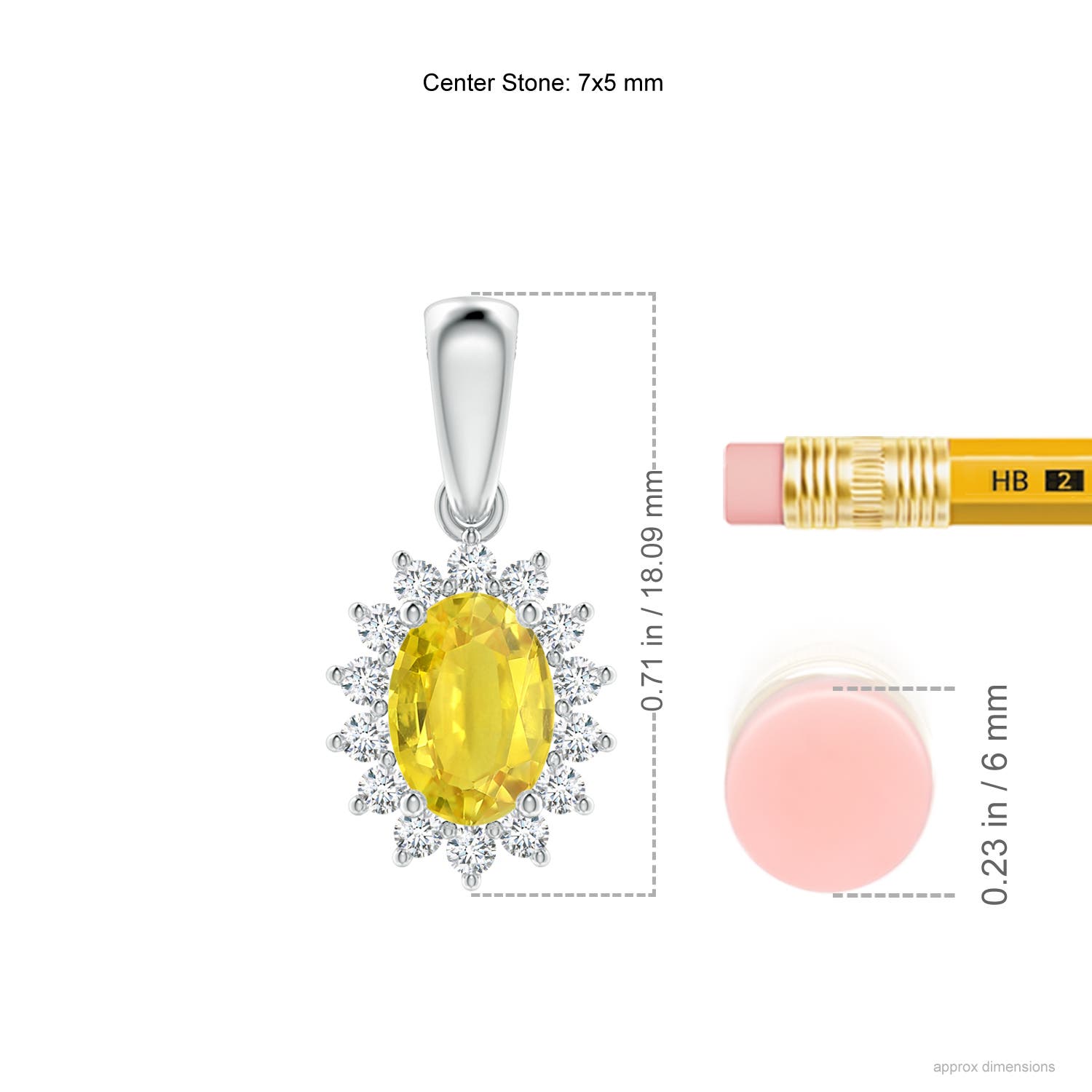 AA - Yellow Sapphire / 1.2 CT / 14 KT White Gold