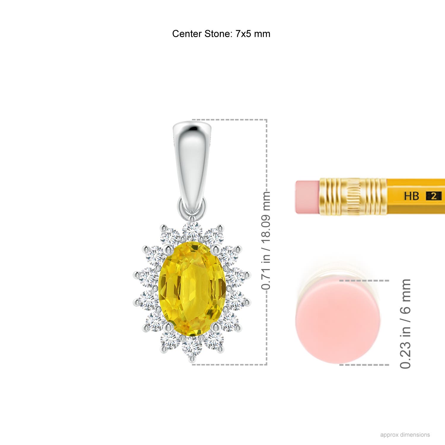 AAA - Yellow Sapphire / 1.2 CT / 14 KT White Gold