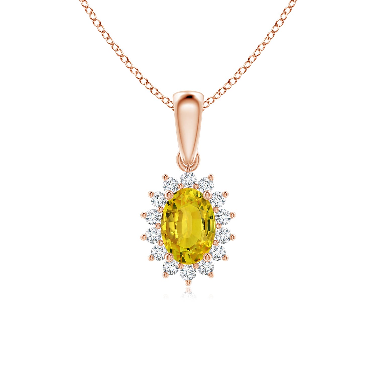 AAAA - Yellow Sapphire / 1.2 CT / 14 KT Rose Gold